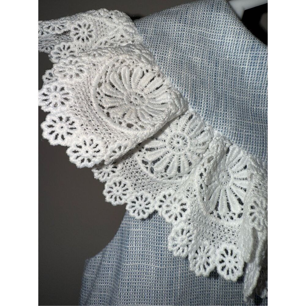 Bailey Boys Vintage Inspired Linen/Cotton Blend Dress With Delicate Lace Feature - Picture 4 of 12